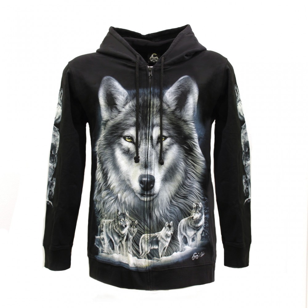 Hoodie with wolf Glow in the Dark