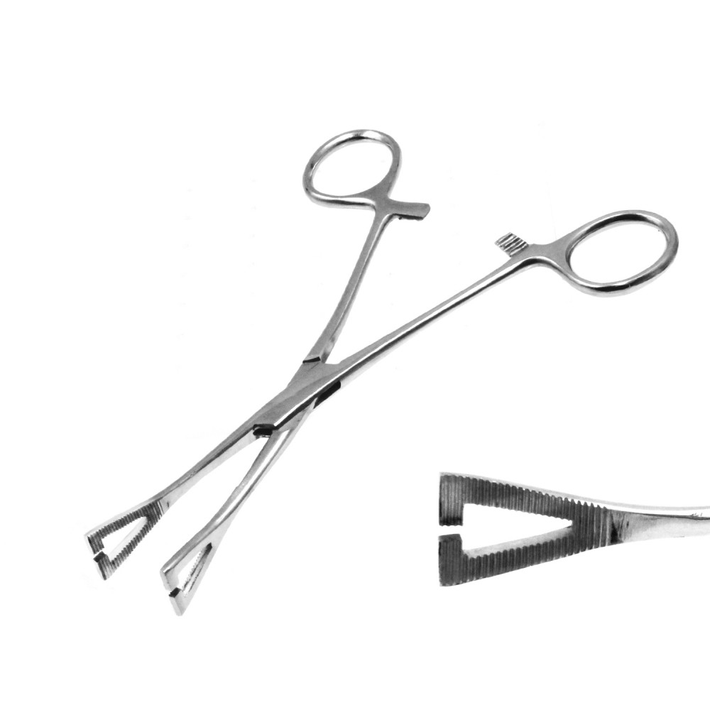 Pinza Tool  for Tattoo & Piercing - Triangle Forceps Grooved Open