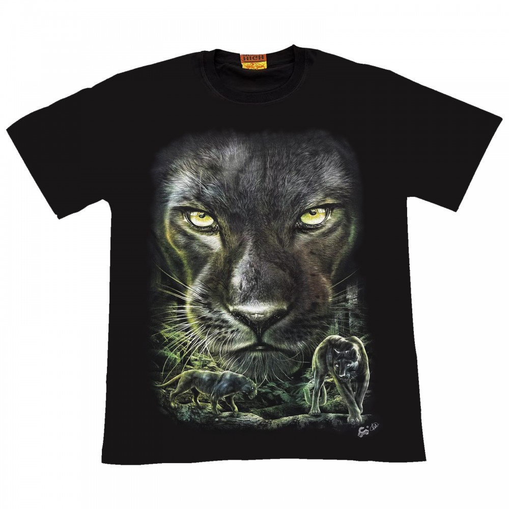 Caballo T-shirt Noctilucent Black Panther