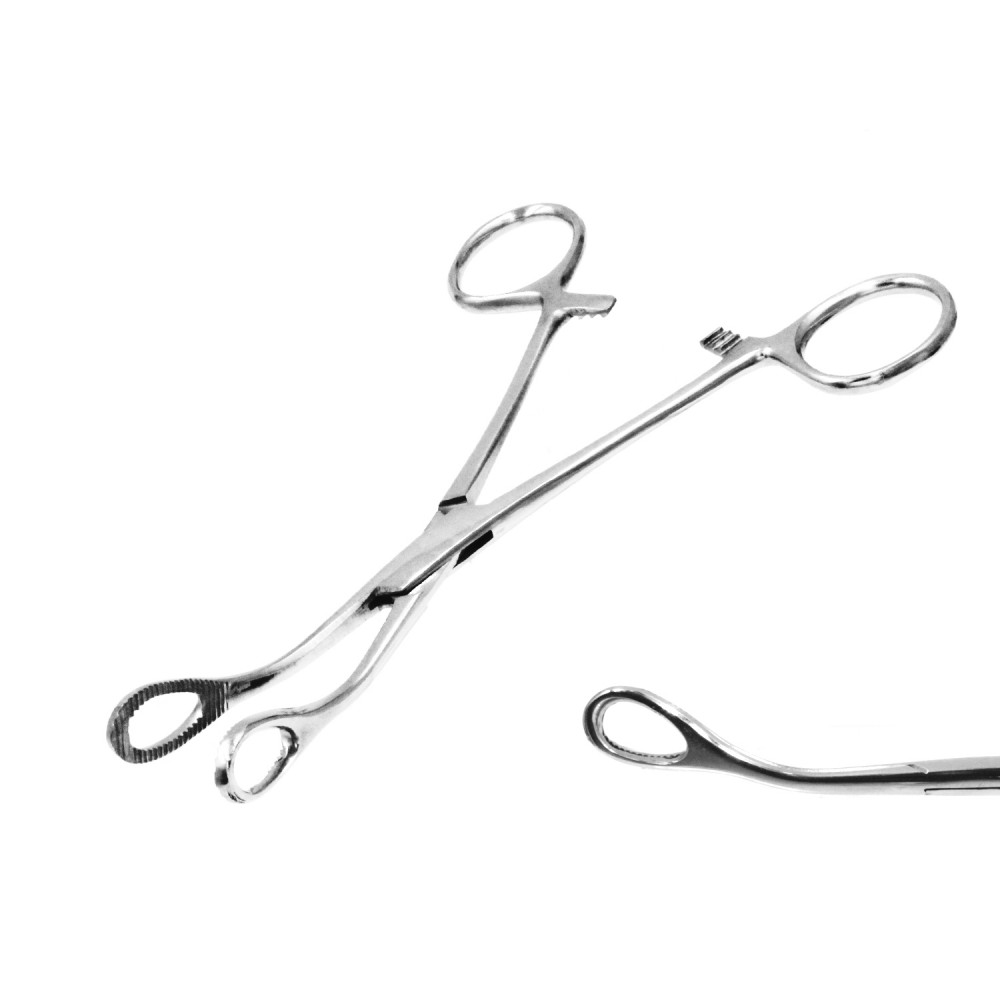 Pinza Tool  for Tattoo & Piercing - Oval Forceps Grooved Closure