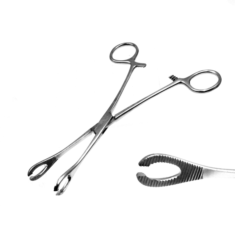 Pinza Tool  for Tattoo & Piercing - Oval Forceps Grooved Open