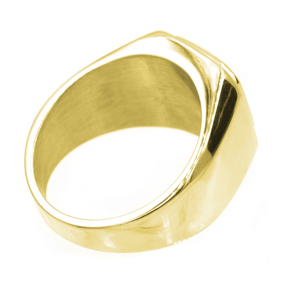 Steel Ring Basic Squared Gold