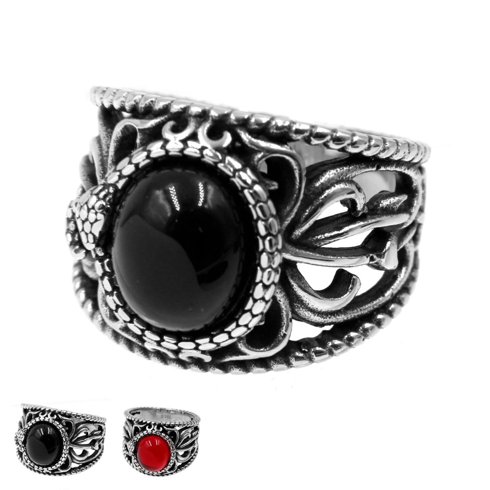 Ring Creeper with Snake and Oval Stone