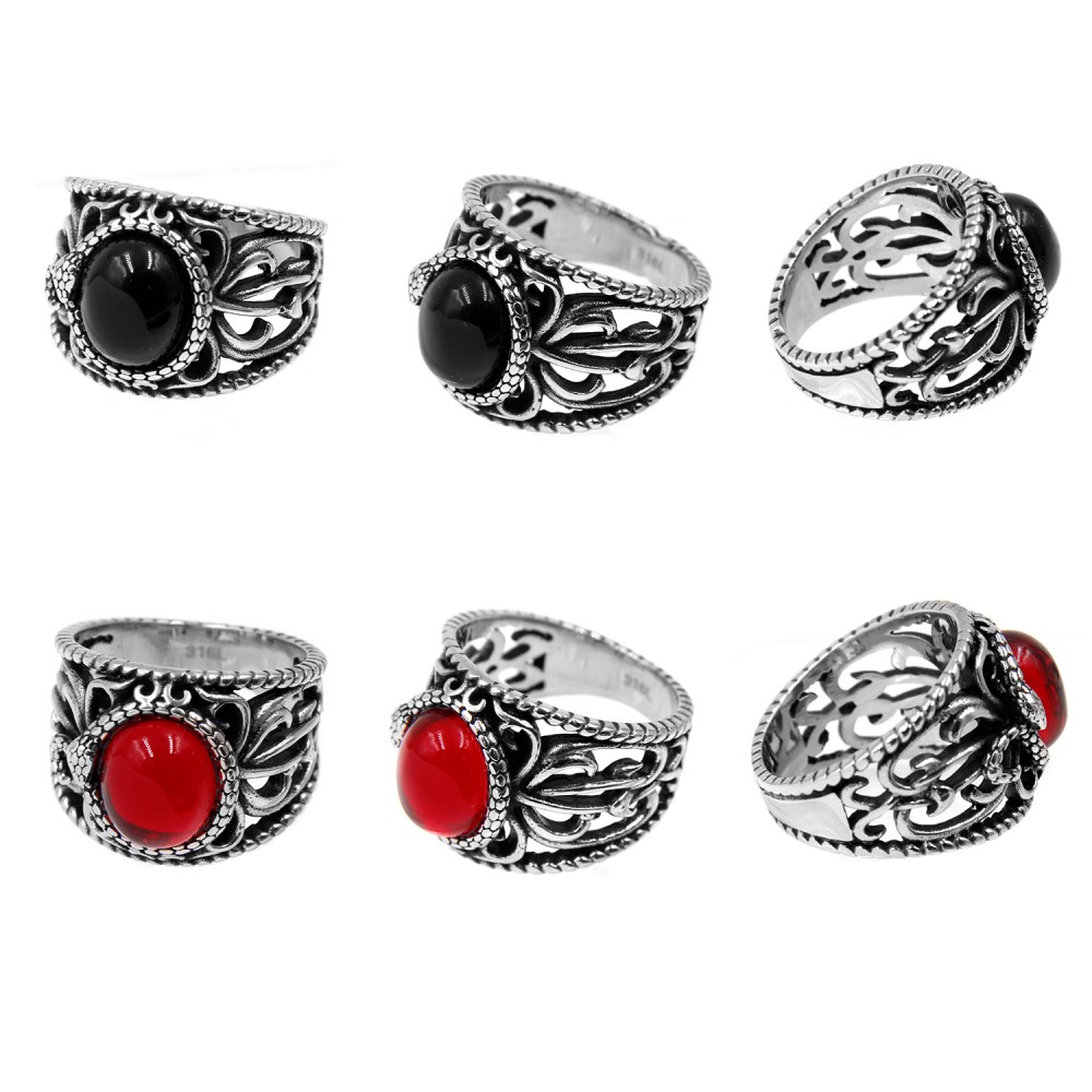 Ring Creeper with Snake and Oval Stone