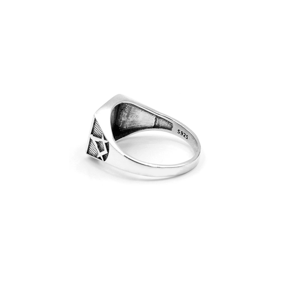 Silver Ring Celtic Cross with Skull