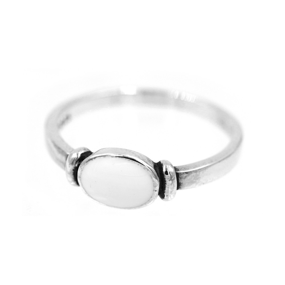 Ring with White Stone Silver 925