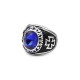 Blue Gem Ring with Cross