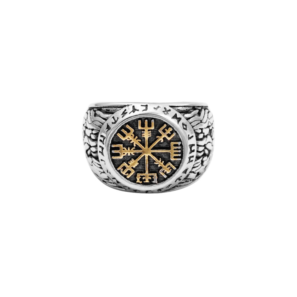 Celtic Viking Compass Ring Gold