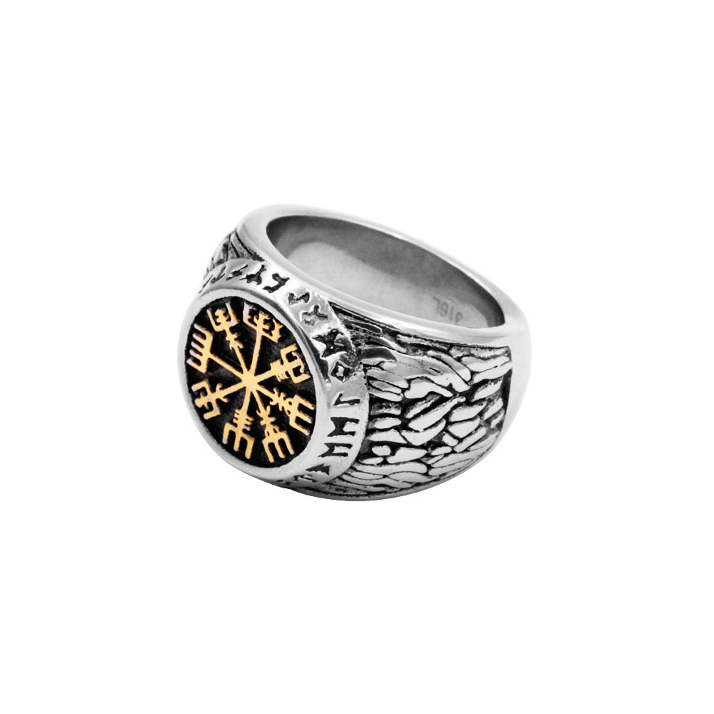 Celtic Viking Compass Ring Gold