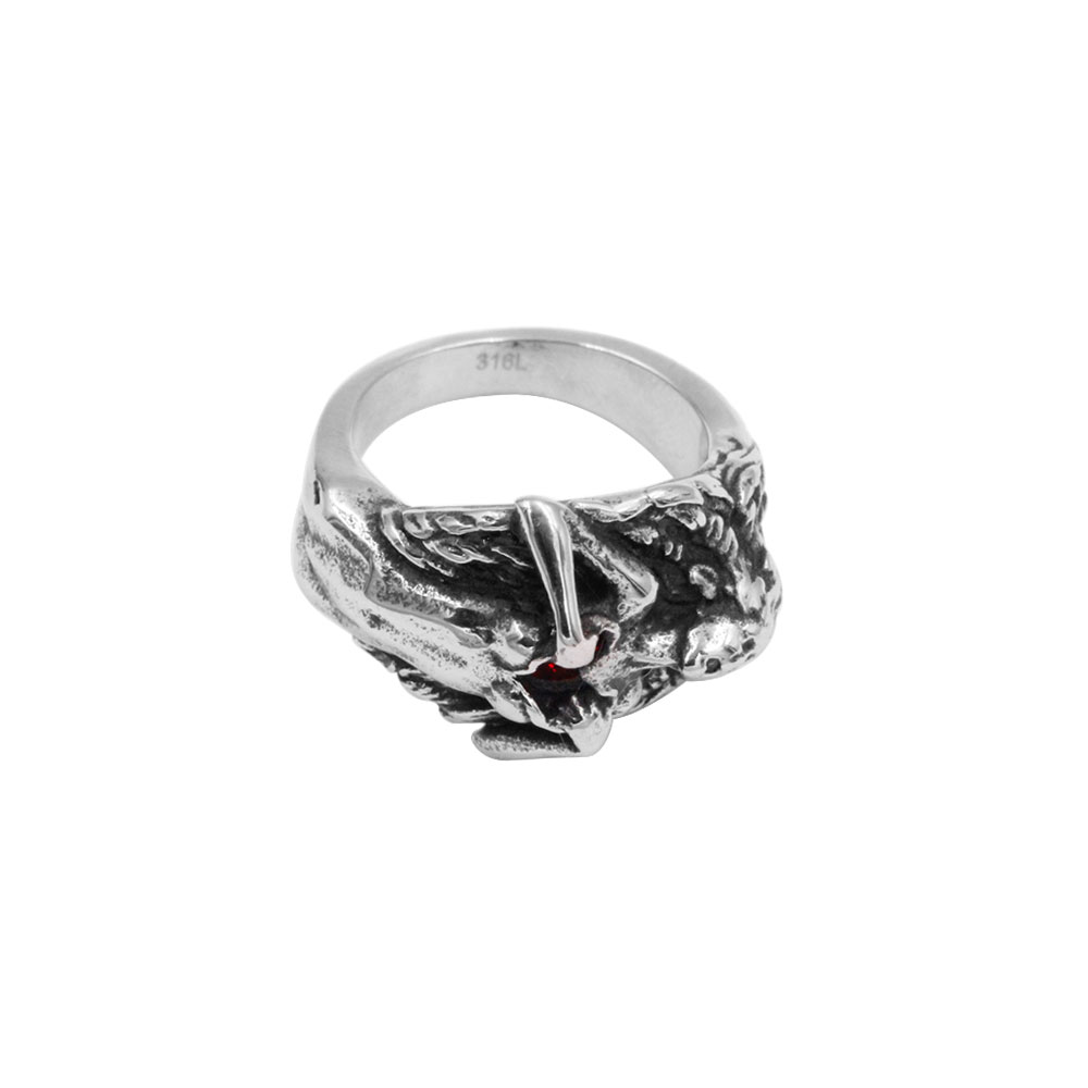 Ring Woman with Red Gem Heart