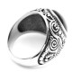 Steel Ring with oval BlackGem