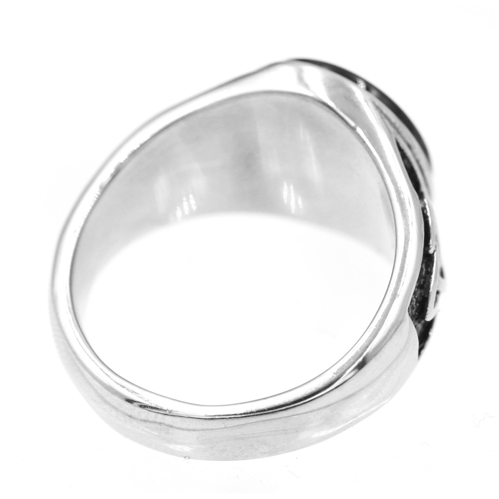 Steel Ring with Circular Gem