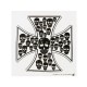 Square Bandana White with Cross of Skulls