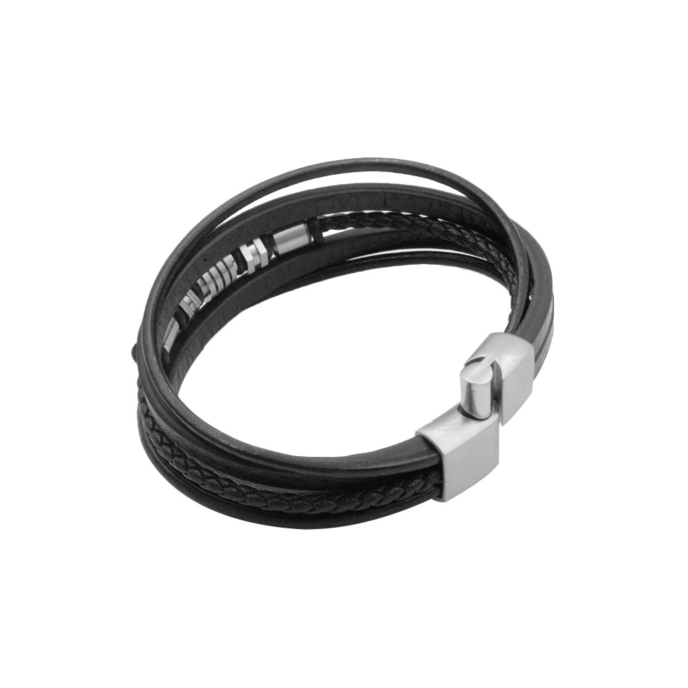 Bracelet in Leather and Steel