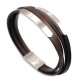 Man Bracelet in Leather and Steel