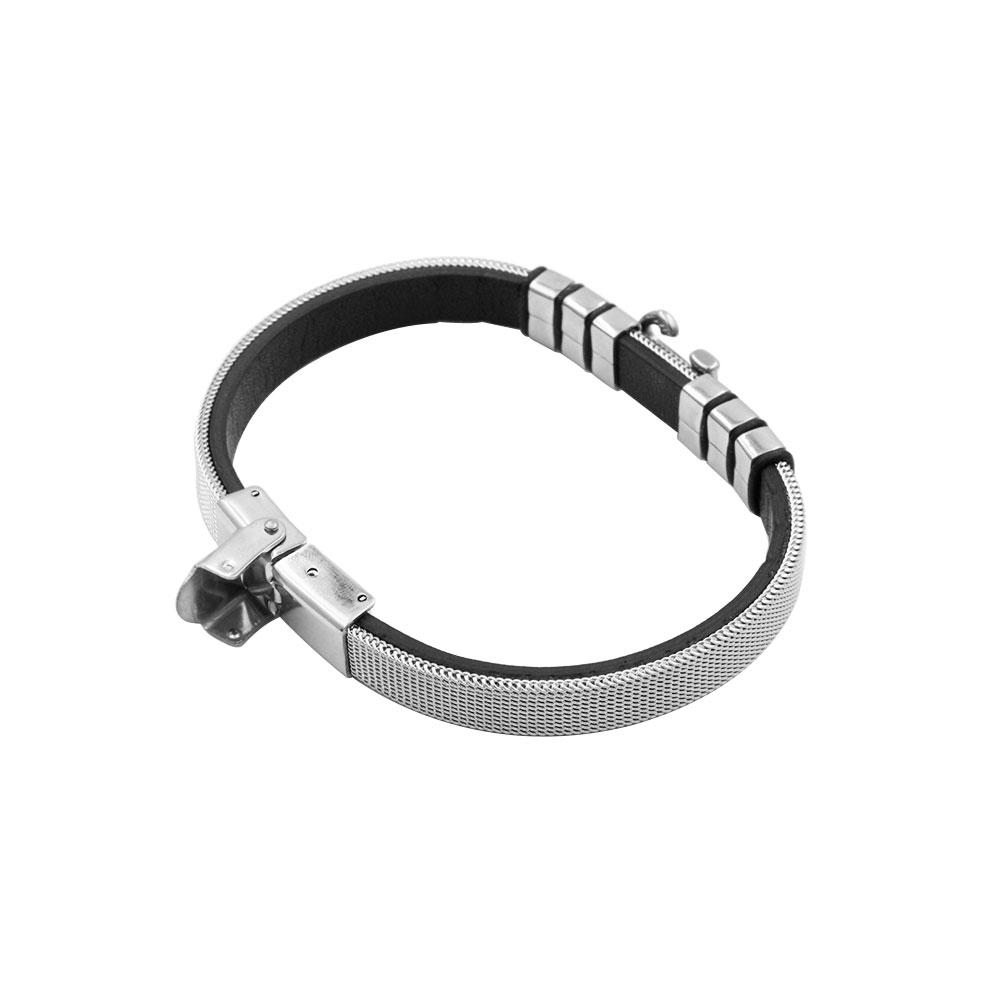 Bracelet in Leather and Steel