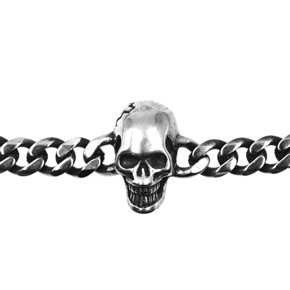 Bracelet  Skull Chain in Steel