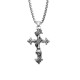 Necklace with Cross and Skull Pendant