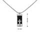 Necklace with Military Plate Pendant in leather with steel Cross