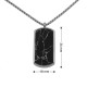 Necklace with military plate pendant, black plate in stainless steel