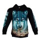 Hoodie with Wolf Glow in the Dark
