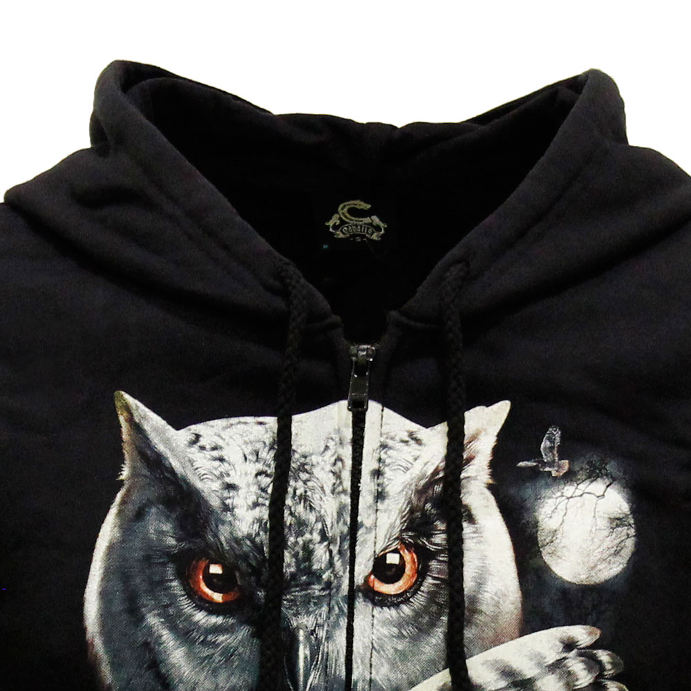Hoodie with Hat Noctilucent of Owl and Eagle Design