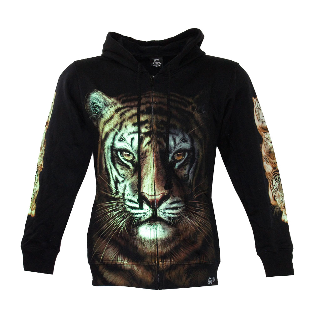 Hoodie with Hat Noctilucent of Tiger Design
