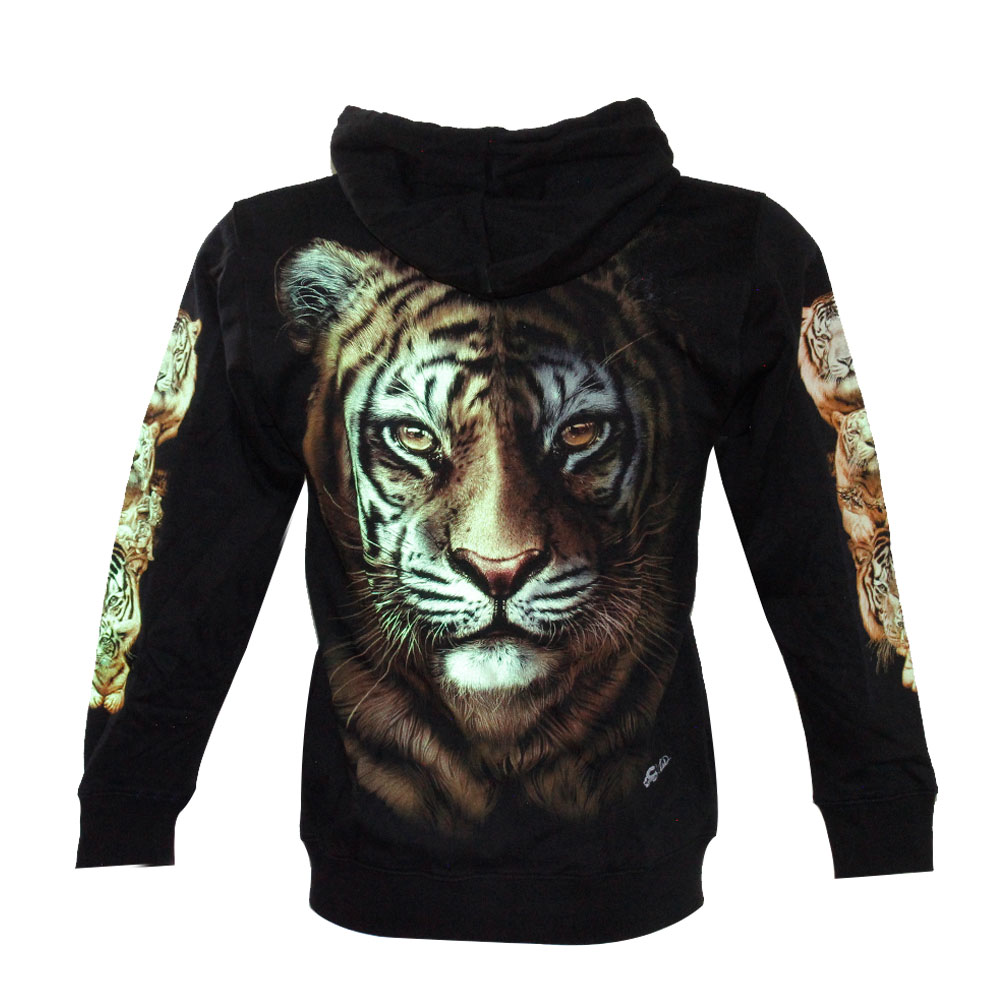 Hoodie with Hat Noctilucent of Tiger Design