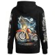 Hoodie with Motorcycle and noctilucent wolf