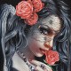 Rock Chang T-shirt Beauty and Roses Effect 3D and Noctilucent with Piercing