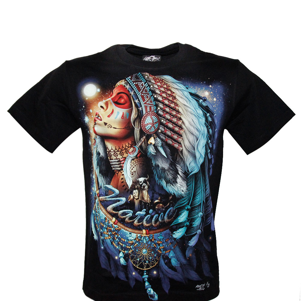 Rock Chang T-shirt Indian Effect 3D and Noctilucent with Piercing