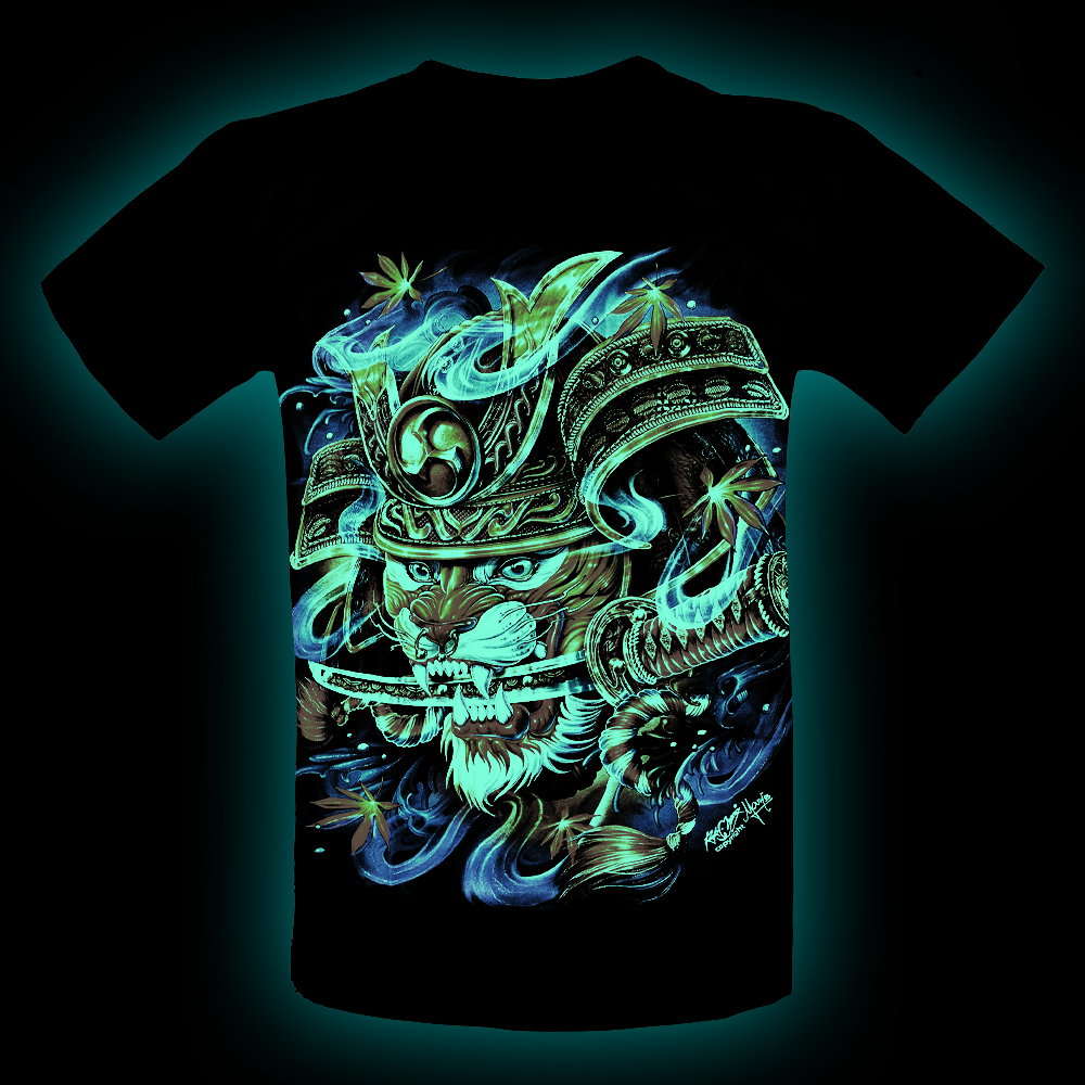 Rock Chang Effect 3D and Noctilucent T-shirt Japanese Warrior