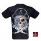 Rock Chang T-shirt Effect 3D and Noctilucent Capitain's Skull with Piercing