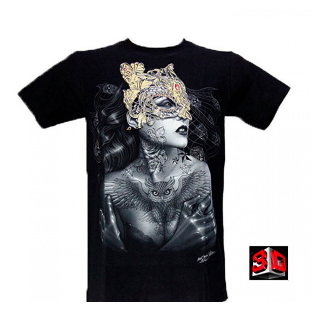 Rock Chang T-shirt Woman with Mask Effect 3D and Noctilucent with Piercing
