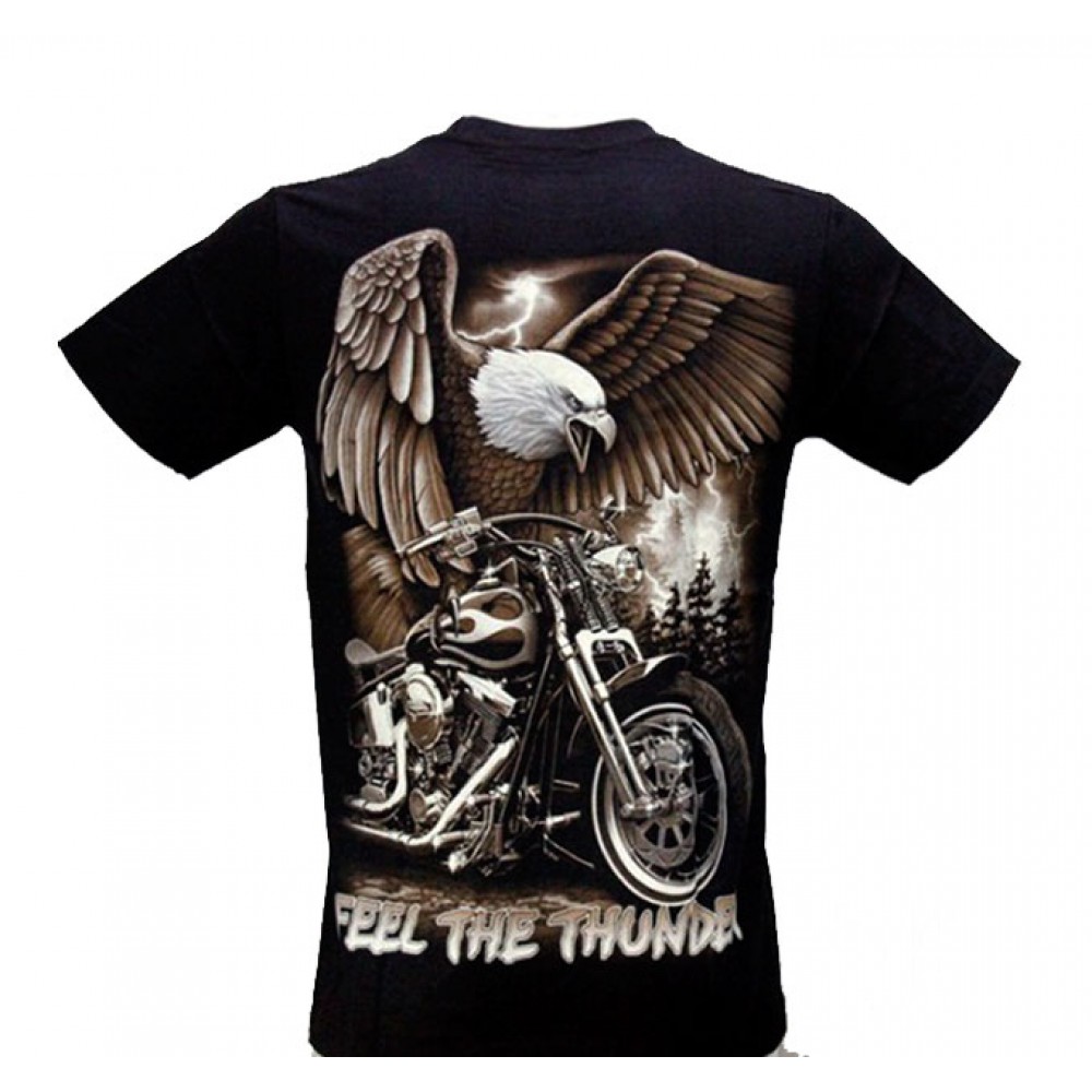 Rock Eagle T-shirt Moto with Golden Eagle