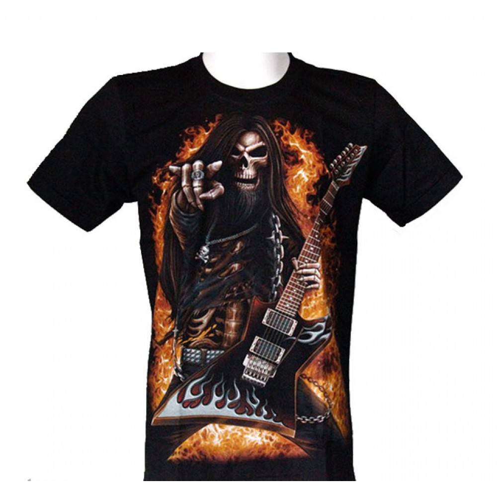 Rock Eagle T-shirt Guitarist On Fire