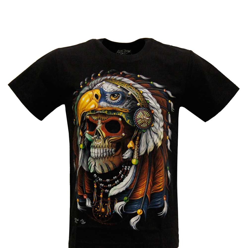 Rock Chang T-shirt 4D Skull with Piercing