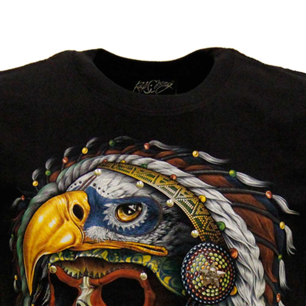 Rock Chang T-shirt 4D Skull with Piercing