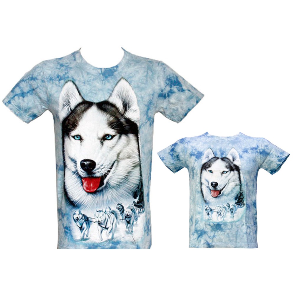 Parent-Child Outfit with Alaskan Malamute design