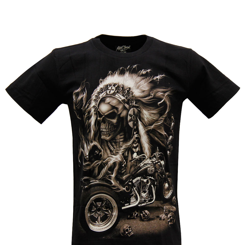 Rock Chang T-shirt Noctilucent Indian Spirit Motorcycle