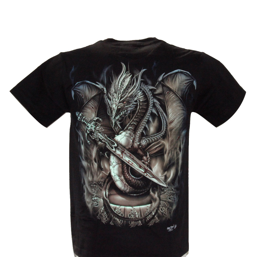 Rock Chang T-shirt Noctilucent Dragon with Sword