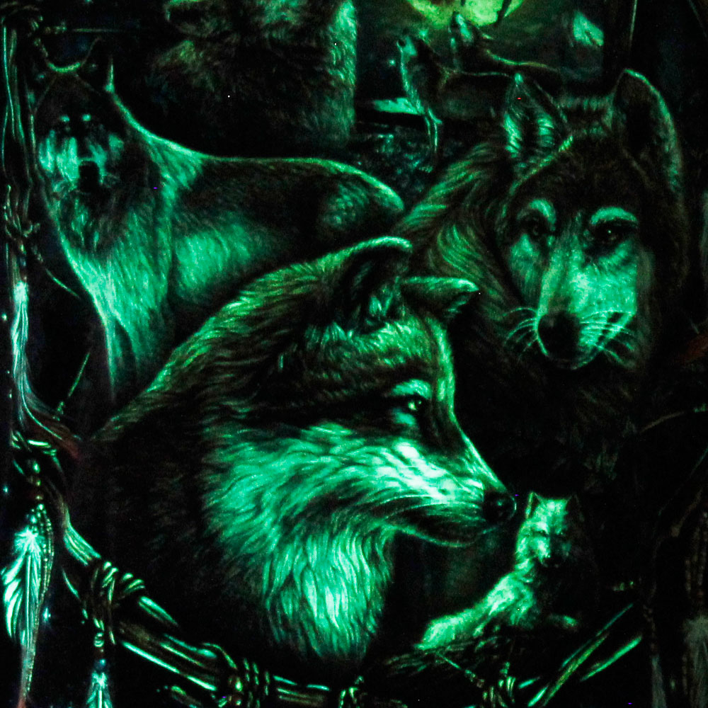Rock Chang T-shirt Noctilucent Amulet with Wolves