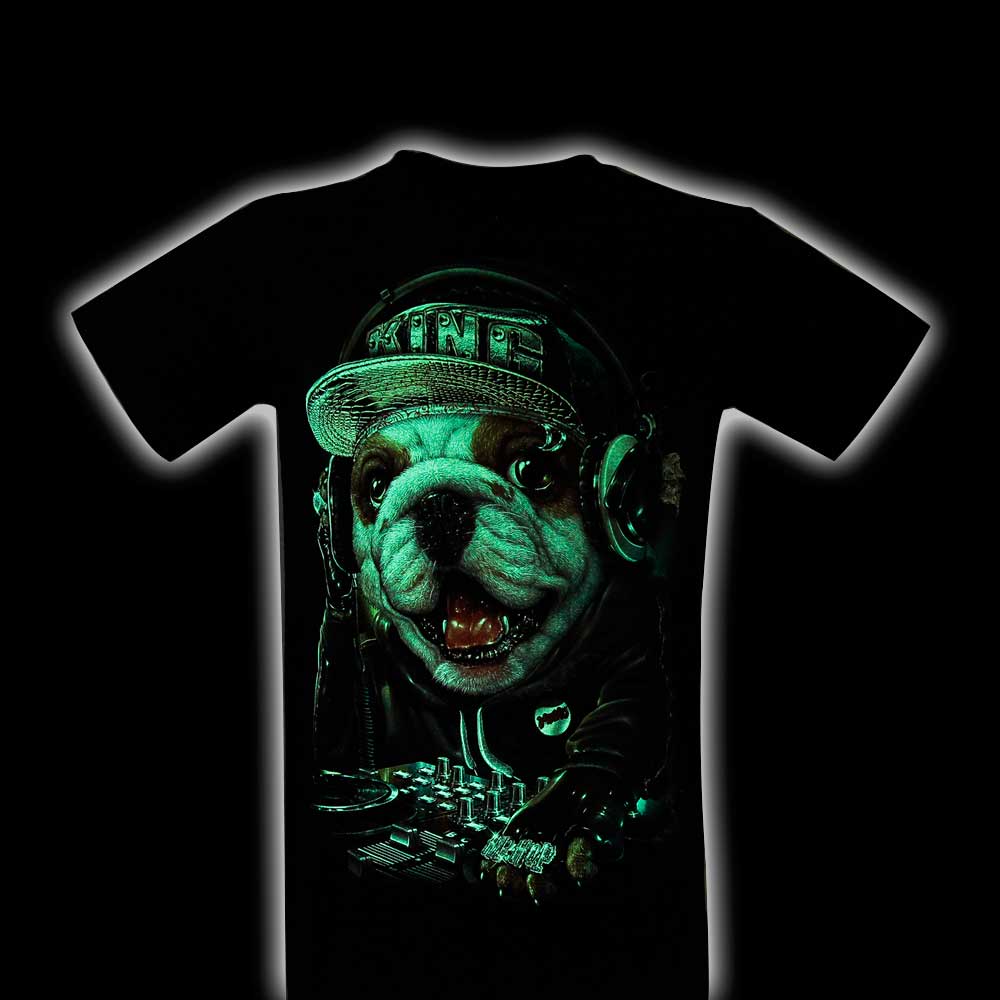 Rock Chang T-shirt Noctilucent DJ dog