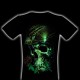 Rock Chang T-shirt Noctilucent Skull with Roses