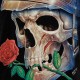 Rock Chang T-shirt Noctilucent Skull with Roses