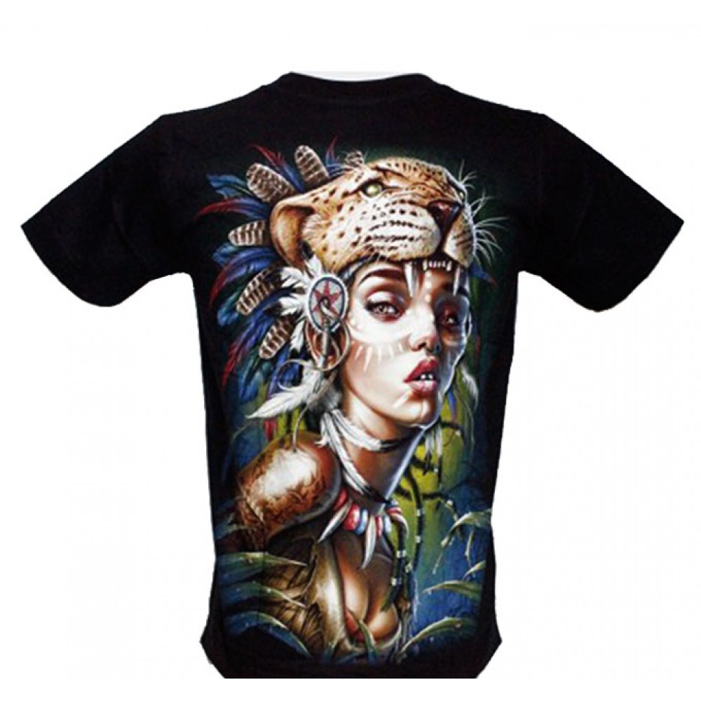 Rock Eagle T-shirt Woman with Leopard