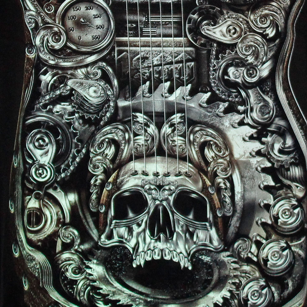 Rock Chang T-shirt HD Guitar Skull