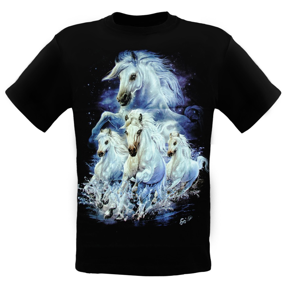 Kid T-shirt Noctilucent White Horses