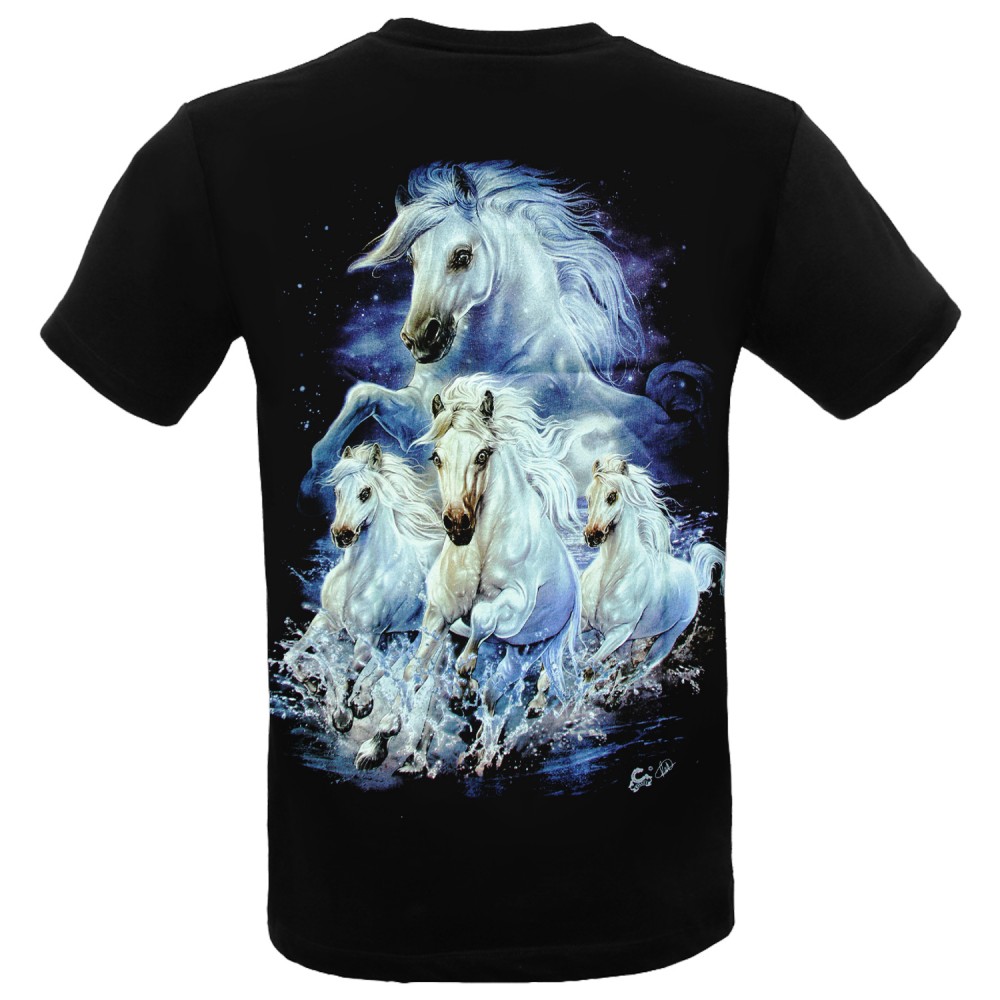 Kid T-shirt Noctilucent White Horses