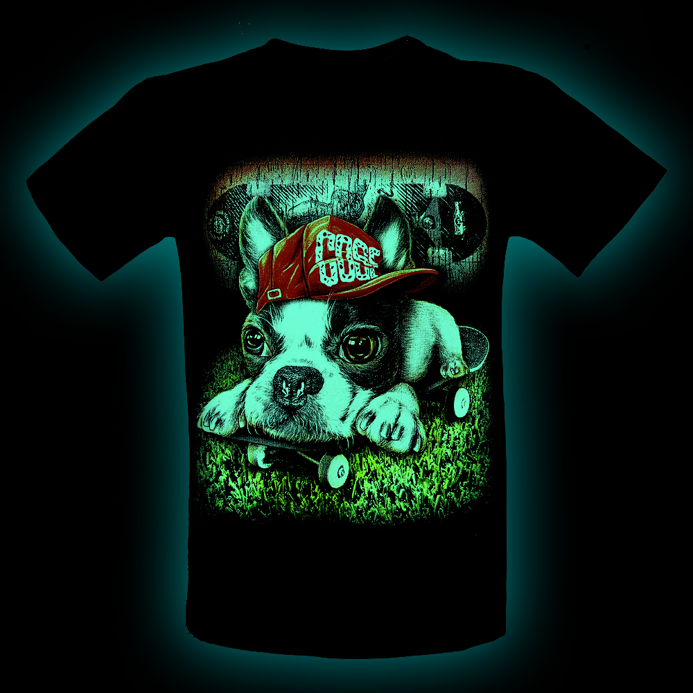 Kid T-shirt Noctilucent Dog with Nose Piercing